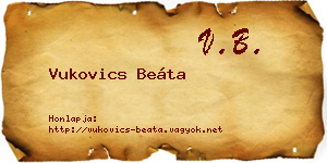 Vukovics Beáta névjegykártya