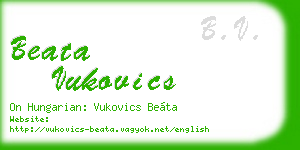 beata vukovics business card
