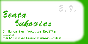 beata vukovics business card